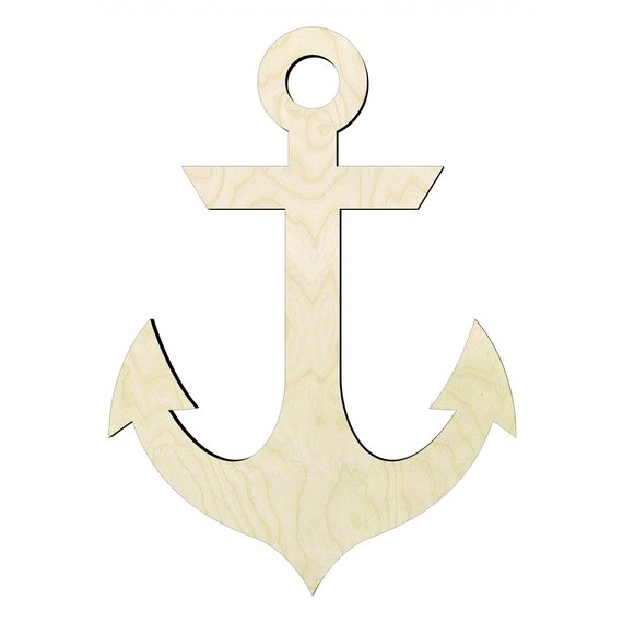 2"-20" Anchor wood#4 Wood Cutout - wood cutout by Growing Tree Gallery
