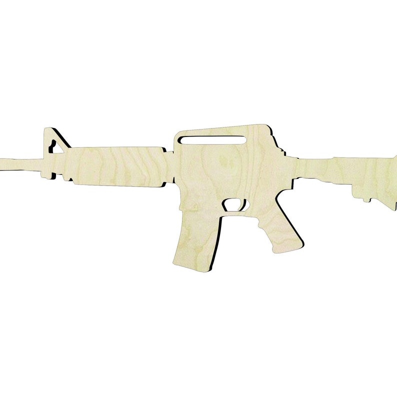 2"-20" Assault Rifle Wood Wood Cutout - wood cutout by Growing Tree Gallery