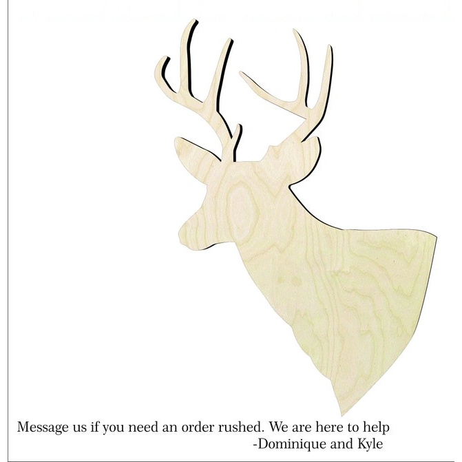 2"-20" Deer Head Wood Cutout - wood cutout by Growing Tree Gallery