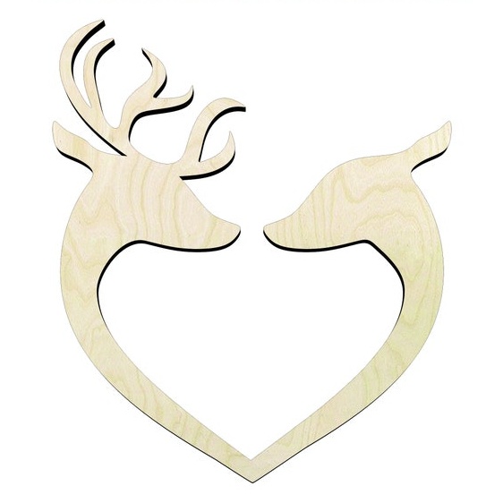 2"-20" Deer Lovers- Deer decor Wood Cutout - wood cutout by Growing Tree Gallery