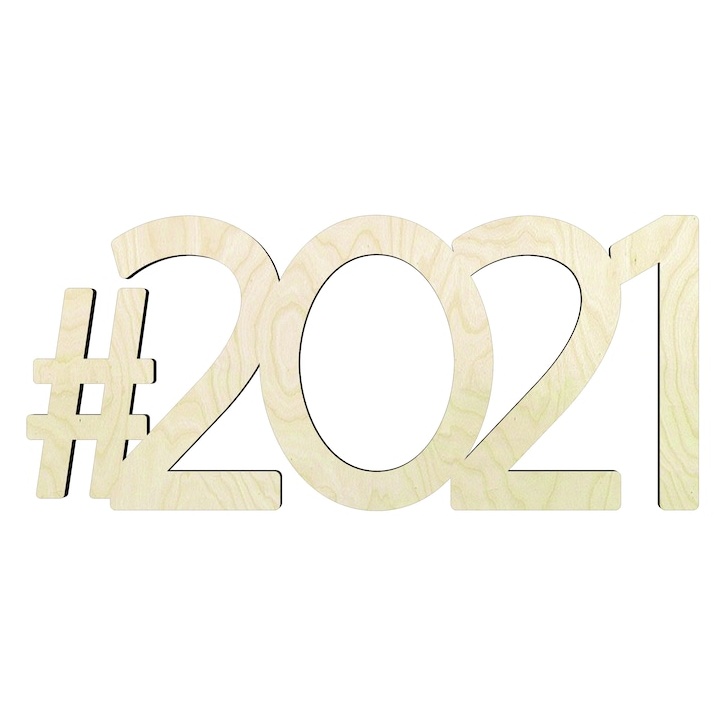 2021 -Multiple Sizes Wood Cutout - laser-cut Baltic birch wood cutout for craft projects