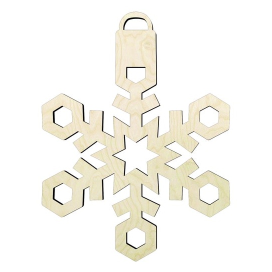 3"-20" Snowflake ornament Wood Cutout - wood cutout by Growing Tree Gallery