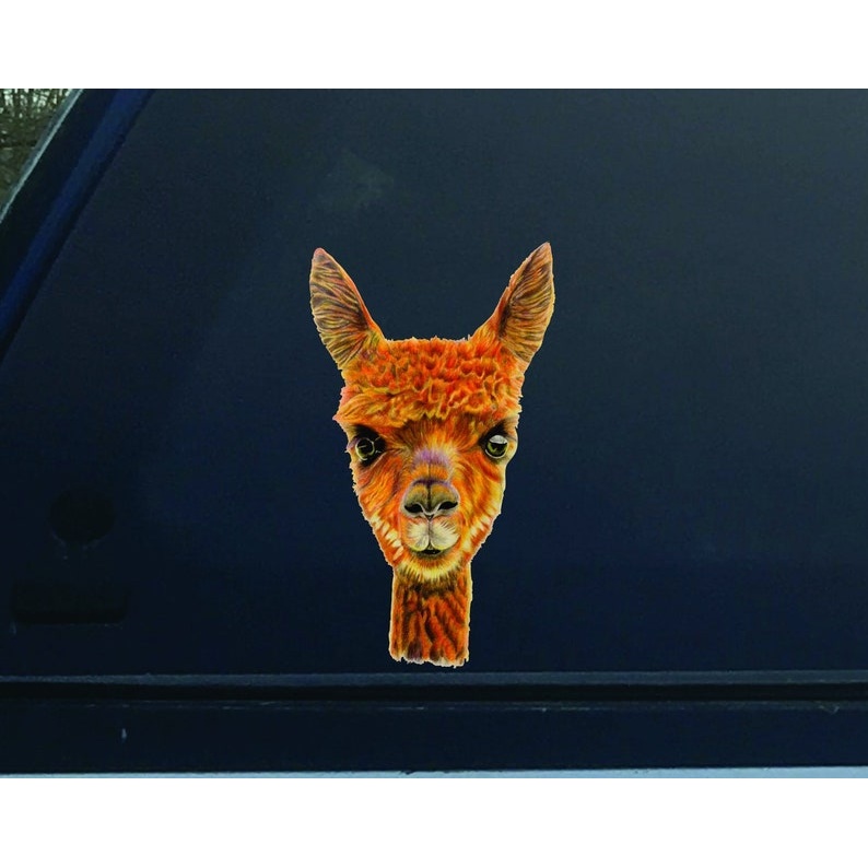 Alpaca sticker - vinyl decal by Growing Tree Gallery