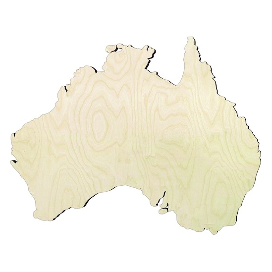 Australia -Multiple Sizes Wood Cutout - wood cutout by Growing Tree Gallery
