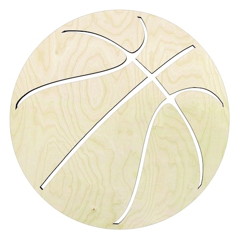Basketball - Multiple Sizes wood Wood Cutout - wood cutout by Growing Tree Gallery