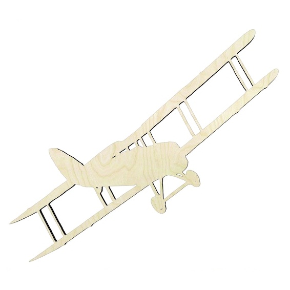 BiPlane, plane - Multiple Sizes Prop Plane #2 Wood Cutout - wood cutout by Growing Tree Gallery