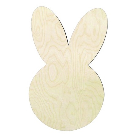 Bunny ears - Multiple Sizes Wood Cutout - laser-cut Baltic birch wood cutout for craft projects