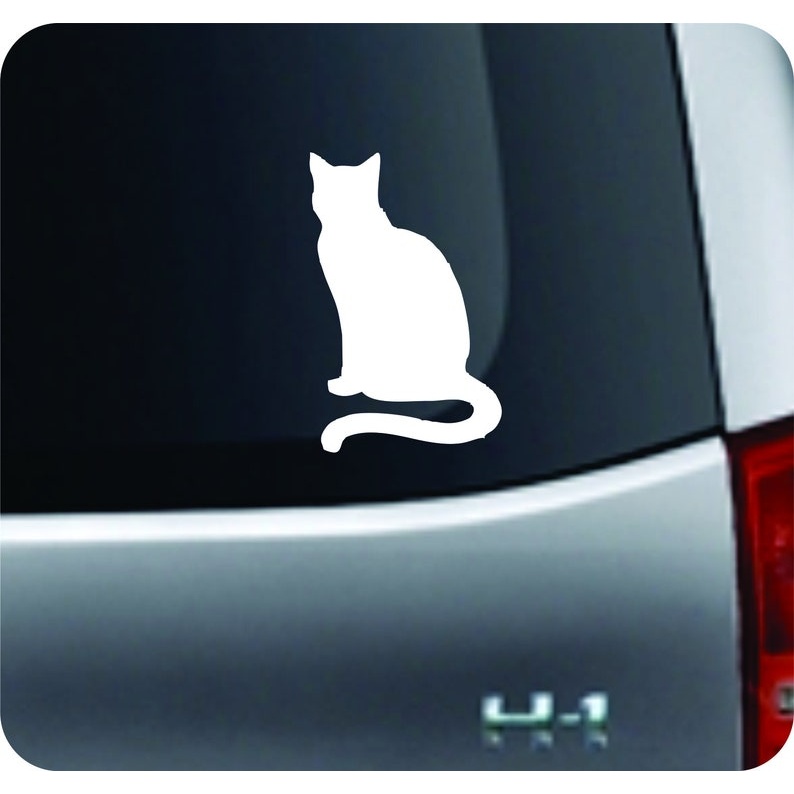 Cat Silhouette Sticker, - Multiple Sizes Cat decal Sticker , lap top sticker - premium vinyl decal by Growing Tree Gallery