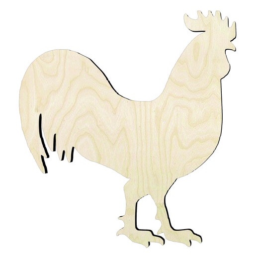 Chicken -Multiple Sizes Wood Cutout - laser-cut Baltic birch wood cutout for craft projects
