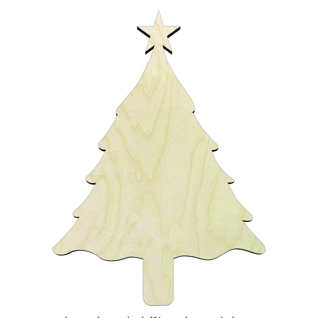 Christmas Tree - Multiple Sizes Christmas tree and star Wood Cutout - wood cutout by Growing Tree Gallery