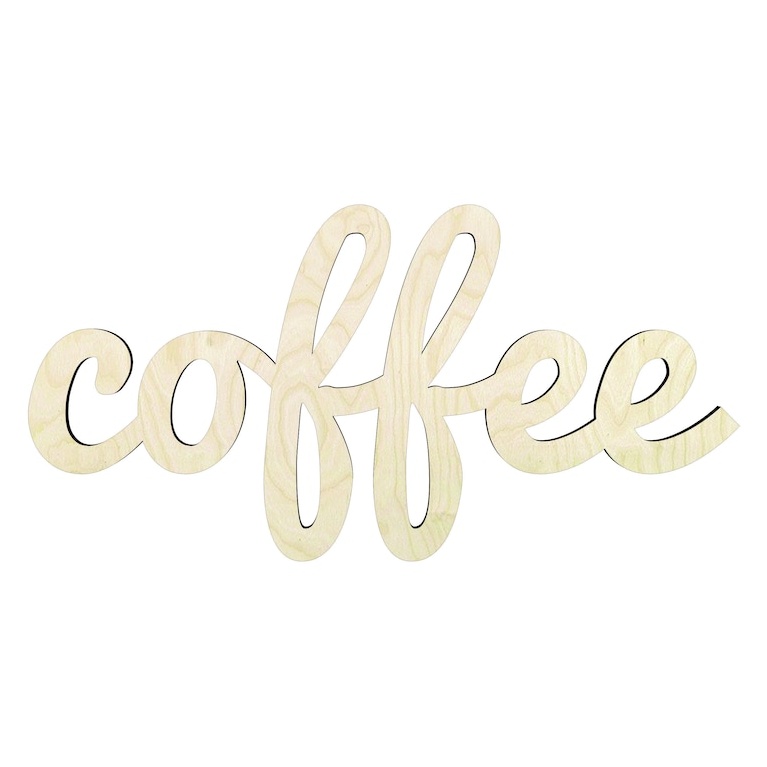 coffee cursive - Multiple Sizes word cutout - wood cutout by Growing Tree Gallery