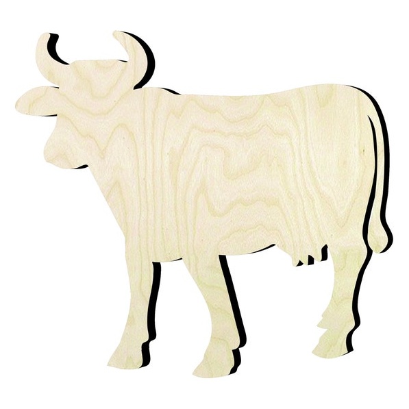 Cow -Multiple Sizes Wood Cutout - wood cutout by Growing Tree Gallery