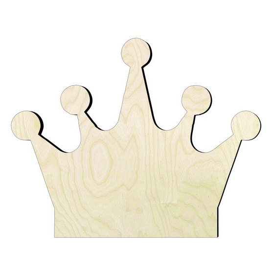 Crown -Multiple Sizes Wood Cutout - laser-cut Baltic birch wood cutout for craft projects