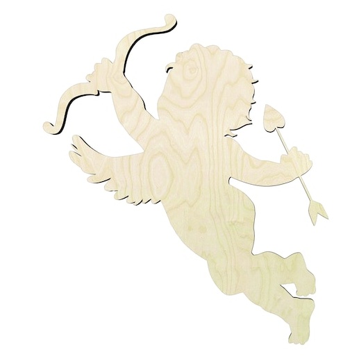 Cupid -Multiple Sizes Wood Cutout - wood cutout by Growing Tree Gallery