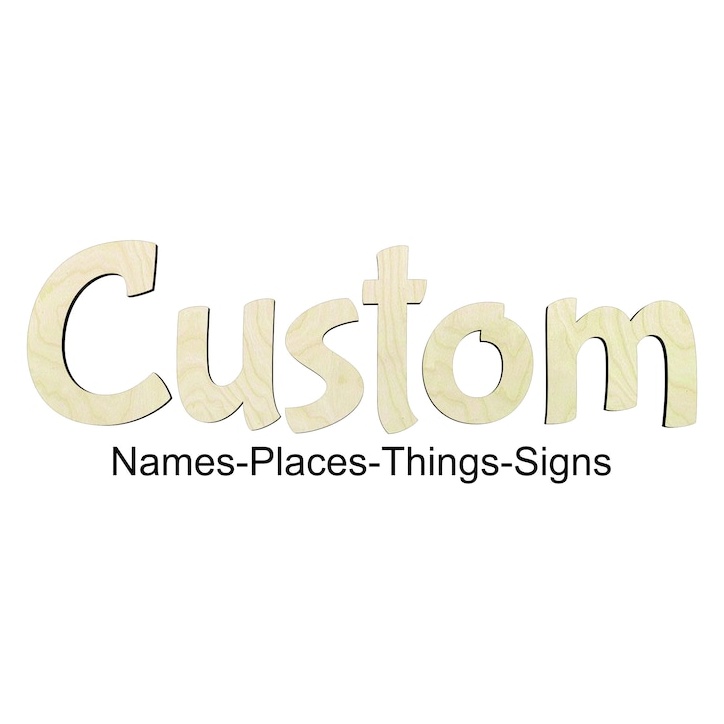 Custom text word - Multiple Sizes cutout - wood cutout by Growing Tree Gallery