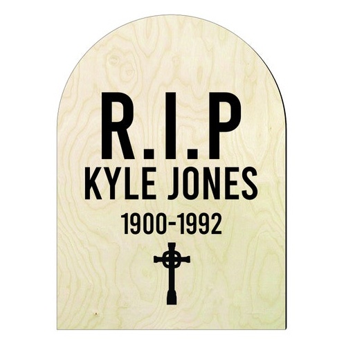 Custom Tombstone Wood Cutout - wood cutout by Growing Tree Gallery