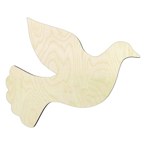 Dove -Multiple Sizes Wood Cutout - laser-cut Baltic birch wood cutout for craft projects