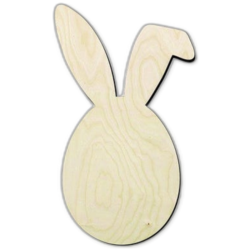 Easter Egg with Bunny Ears Wood Cutout - wood cutout by Growing Tree Gallery