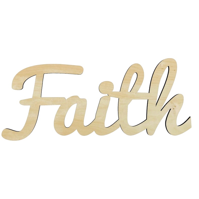 Faith Script - Multiple Sizes word cutout - wood cutout by Growing Tree Gallery