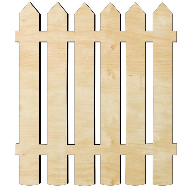 Fence -Multiple Sizesor unsanded - Picket fence Wood Cutout - wood cutout by Growing Tree Gallery