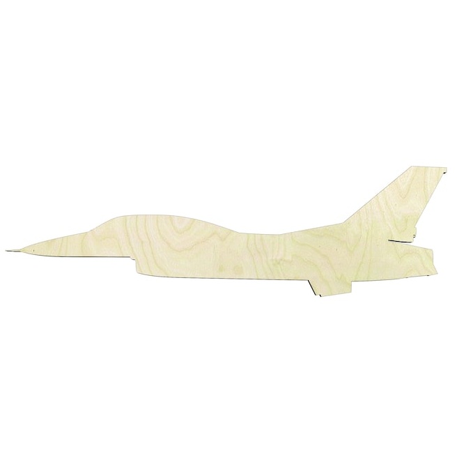 Fighter Jet Plane - Multiple Sizes #2 Wood Cutout - laser-cut Baltic birch wood cutout for craft projects