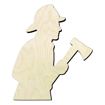 Firefighter Wood Cutout - wood cutout by Growing Tree Gallery