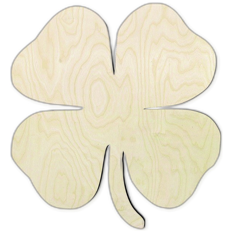 Four Leaf Clover Wood Cutout - Multiple Sizes - wood cutout by Growing Tree Gallery