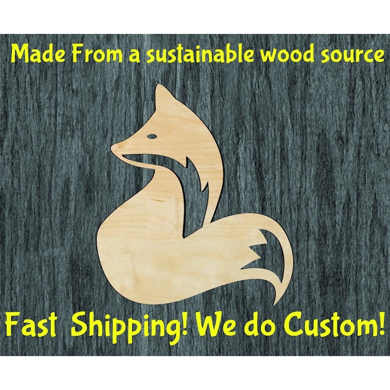 Fox wood cutout - wood cutout by Growing Tree Gallery
