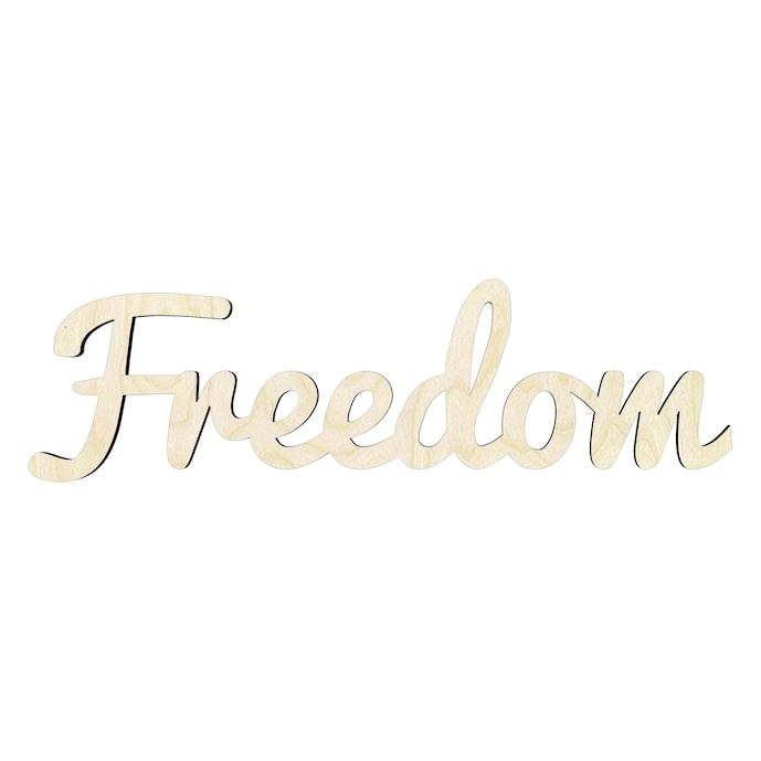 Freedom word cutout - Multiple Sizes - wood cutout by Growing Tree Gallery