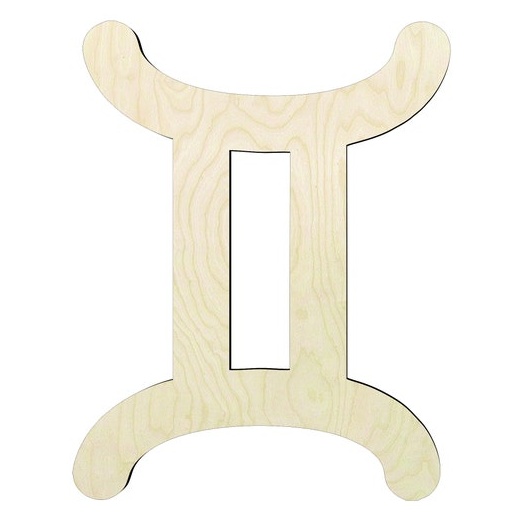 Gemini Astrology - Multiple Sizes sign wood#2 Wood Cutout - wood cutout by Growing Tree Gallery