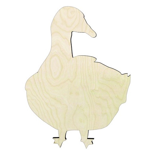 Goose -Multiple Sizes Wood Cutout - laser-cut Baltic birch wood cutout for craft projects