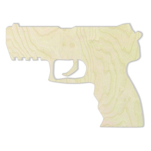 Hand Gun - Multiple Sizes Wood- Pistol cut outs Wood Cutout - wood cutout by Growing Tree Gallery