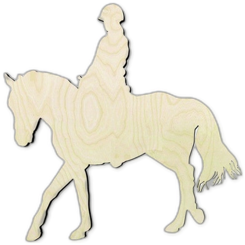 Horse and Rider Wood Cutout - wood cutout by Growing Tree Gallery