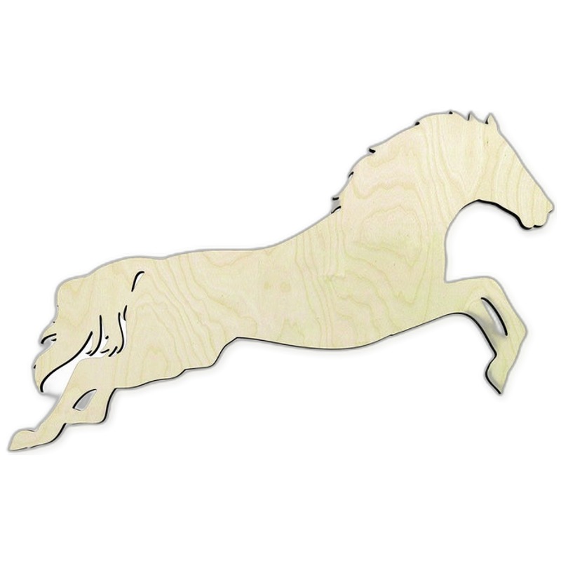 Horse Jumping Wood Cutout #2 - wood cutout by Growing Tree Gallery