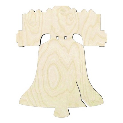 Liberty Bell -Multiple Sizes Wood Cutout - laser-cut Baltic birch wood cutout for craft projects