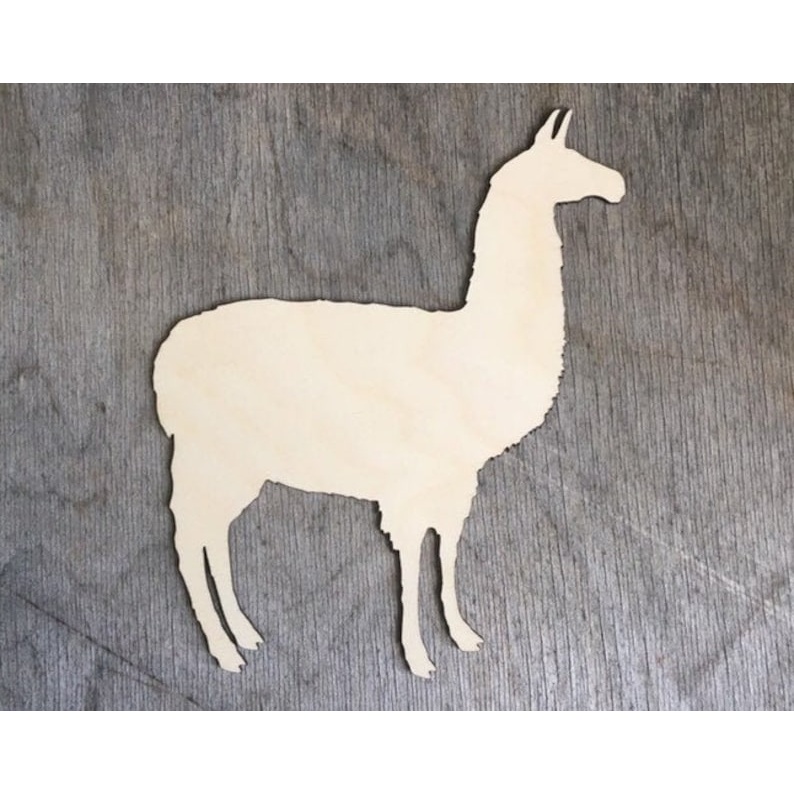 Llama -Multiple Sizesor un Wood Cutout - laser-cut Baltic birch wood cutout for craft projects