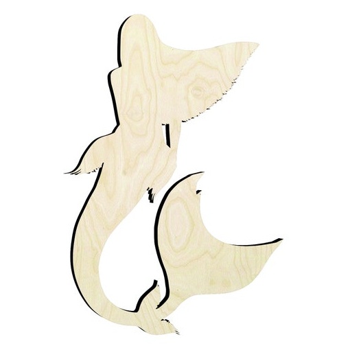 Mermaid Wood Cutout - wood cutout by Growing Tree Gallery