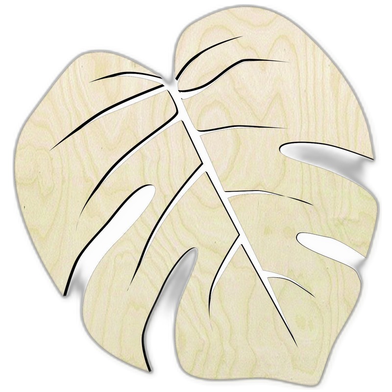 Monstera Leaf Wood Cutout - Multiple Sizes - wood cutout by Growing Tree Gallery