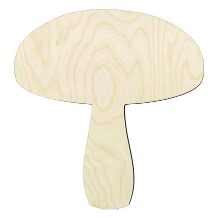Mushroom #2 -Multiple Sizes Wood Cutout - laser-cut Baltic birch wood cutout for craft projects