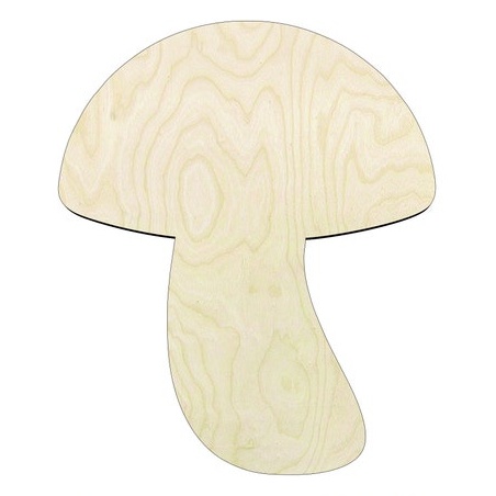 Mushroom #3 -Multiple Sizes Wood Cutout - wood cutout by Growing Tree Gallery