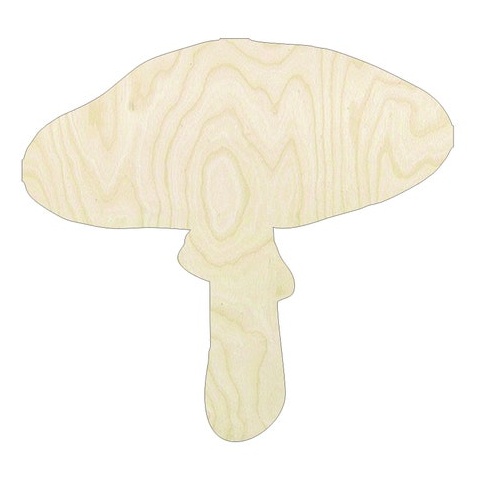 Mushroom #4 -Multiple Sizes Wood Cutout - laser-cut Baltic birch wood cutout for craft projects