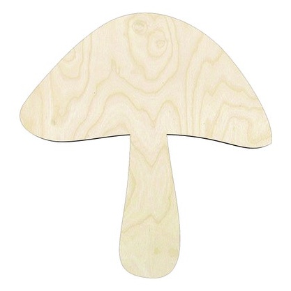Mushroom #5 -Multiple Sizes Wood Cutout - laser-cut Baltic birch wood cutout for craft projects
