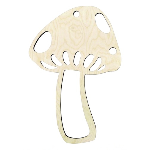 Mushroom -Multiple Sizes Wood Cutout - wood cutout by Growing Tree Gallery