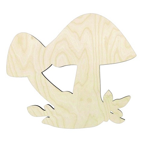 Mushrooms -Multiple Sizes Wood Cutout - laser-cut Baltic birch wood cutout for craft projects