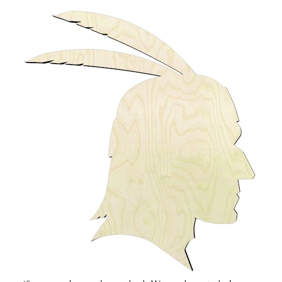 Native American -Multiple Sizes Wood Cutout - laser-cut Baltic birch wood cutout for craft projects