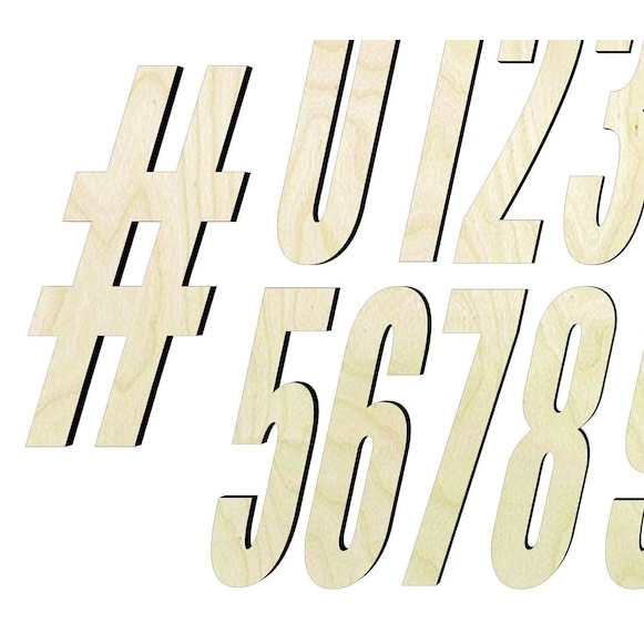 Number -Multiple Sizesor un Wood Cutout - laser-cut Baltic birch wood cutout for craft projects