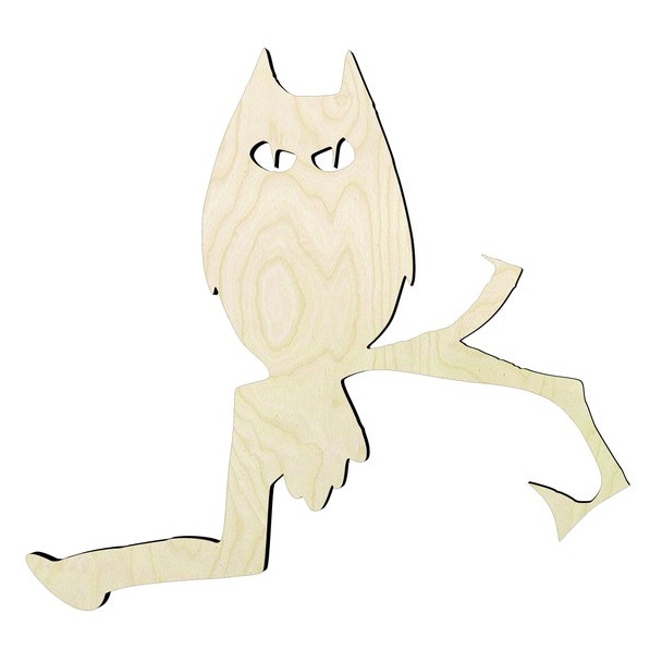 Owl on a Branch -Multiple Sizes Wood Cutout - wood cutout by Growing Tree Gallery