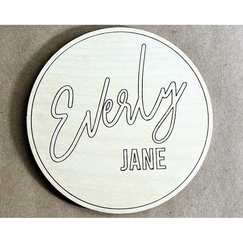 Personalized baby name announcement Wood Cutout - wood cutout by Growing Tree Gallery