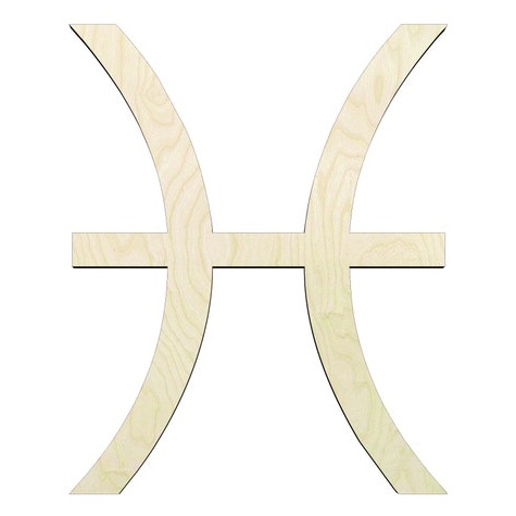 Pisces Astrology - Multiple Sizes sign wood#2 Wood Cutout - wood cutout by Growing Tree Gallery