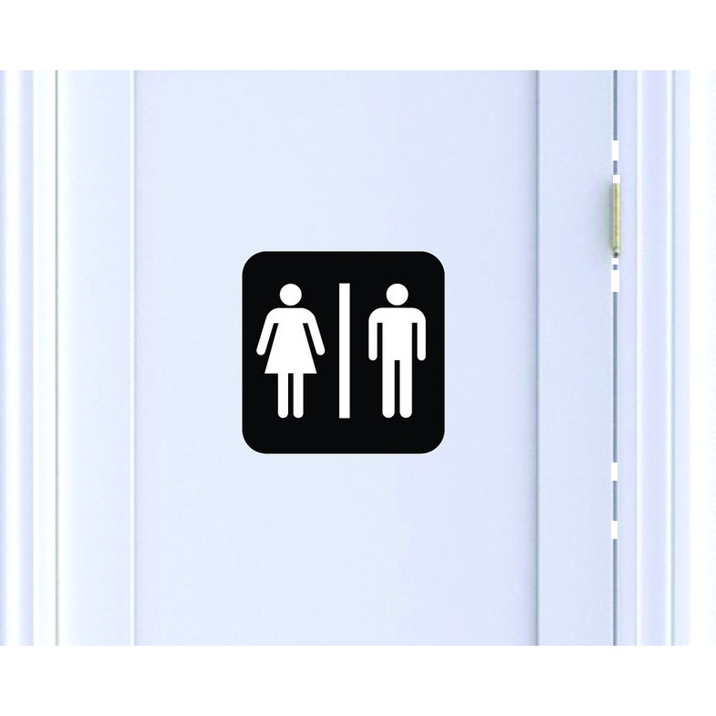 Restroom decal - vinyl decal by Growing Tree Gallery